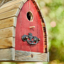Load image into Gallery viewer, Vintage Farmhouse Style Red Solid Wood Outdoor Birdhouse