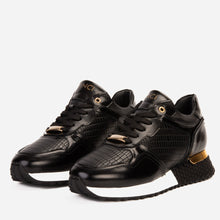 Load image into Gallery viewer, The Empire Black Leather Men Sneaker