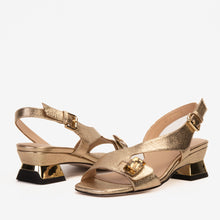 Load image into Gallery viewer, The Iconic Gold Leather Women Sandal