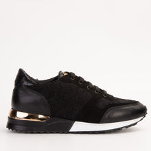 Load image into Gallery viewer, The Noir Black Leather Women Sneaker