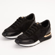 Load image into Gallery viewer, The Noir Black Leather Women Sneaker
