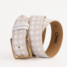 Load image into Gallery viewer, The Cenova White Calfskin Belt