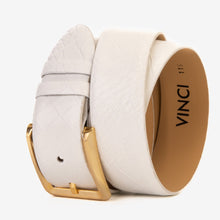 Load image into Gallery viewer, The Monaco White Leather Belt
