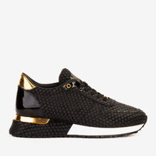 Load image into Gallery viewer, The Majesty Black &amp; Gold Leather Men Sneaker