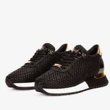 Load image into Gallery viewer, The Majesty Black &amp; Gold Leather Men Sneaker