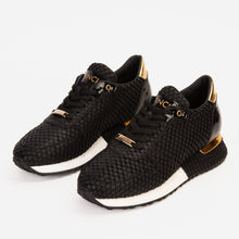 Load image into Gallery viewer, The Majesty Black &amp; Gold Leather Men Sneaker