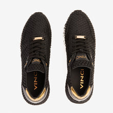 Load image into Gallery viewer, The Majesty Black &amp; Gold Leather Men Sneaker
