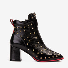 Load image into Gallery viewer, The Infanta Black Leather Block Heel Women Boot