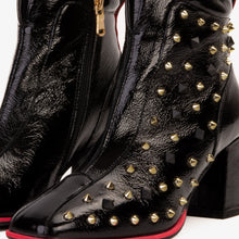 Load image into Gallery viewer, The Infanta Black Leather Block Heel Women Boot