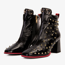 Load image into Gallery viewer, The Infanta Black Leather Block Heel Women Boot
