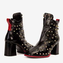 Load image into Gallery viewer, The Infanta Black Leather Block Heel Women Boot