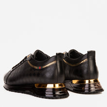 Load image into Gallery viewer, The Cenova Black &amp; Gold Leather Men Sneaker
