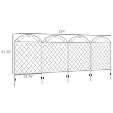 Load image into Gallery viewer, 4 Pack Steel Foldable Fence Arch Trellis Panel Animal Barrier