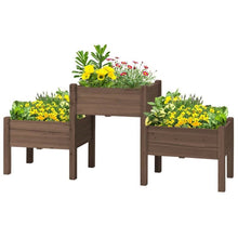 Load image into Gallery viewer, Brown 3 Wooden Elevated Planter Raised Garden Beds