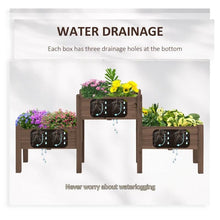 Load image into Gallery viewer, Brown 3 Wooden Elevated Planter Raised Garden Beds