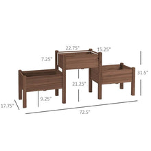 Load image into Gallery viewer, Brown 3 Wooden Elevated Planter Raised Garden Beds