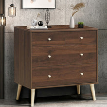 Load image into Gallery viewer, Espresso Modern FarmHome 4 Drawer Easy Glide Storage Dresser