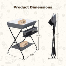 Load image into Gallery viewer, Grey Folding  Wide Nursery Diaper Baby  Changing Table