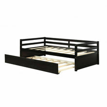 Load image into Gallery viewer, Twin/Twin Dorm Style Trundle Daybed Platform Bed Frame in Espresso