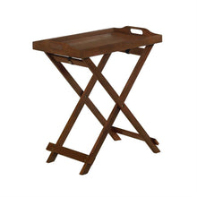 Load image into Gallery viewer, Folding TV Tray Bedside Table in Dark Brown Espresso Wood Finish