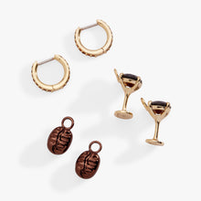 Load image into Gallery viewer, Espresso Martini Interchangeable Charm Huggie Hoop Set of 2