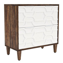 Load image into Gallery viewer, Modern Brown/White Wood 2 Drawer Filing Cabinet Printer Stand