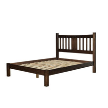 Load image into Gallery viewer, Queen Size Farmhouse Style Solid Wood Platform Bed with Headboard in Espresso