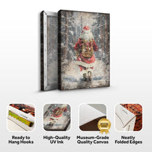 Load image into Gallery viewer, Vintage Santa Claus in Winter Forest Christmas Wall Art II