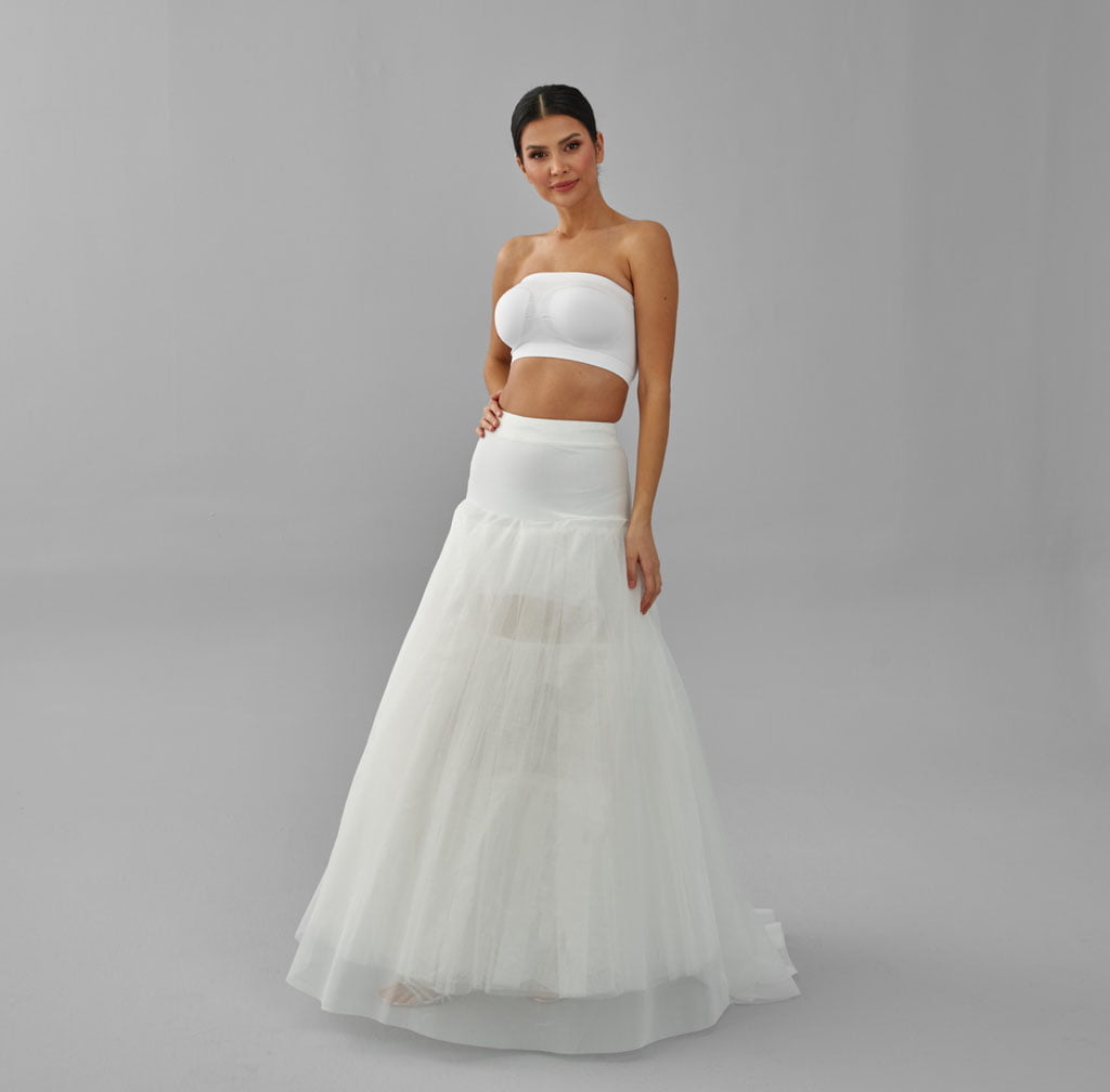 Fishtail Crinoline Skirt , Wedding Dress Underskirt, White Petticoat Skirt