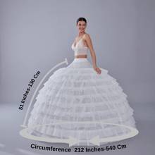 Load image into Gallery viewer, White Petticoat for Wedding Dress, 10 Hoop Bridal Underskirt, Ball Gown Crinoline, Plus Size Petticoat for Prom &amp; Costume