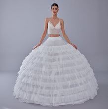 Load image into Gallery viewer, White Petticoat for Wedding Dress, 10 Hoop Bridal Underskirt, Ball Gown Crinoline, Plus Size Petticoat for Prom &amp; Costume