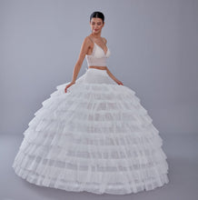 Load image into Gallery viewer, White Petticoat for Wedding Dress, 10 Hoop Bridal Underskirt, Ball Gown Crinoline, Plus Size Petticoat for Prom &amp; Costume