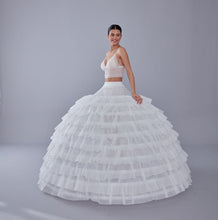 Load image into Gallery viewer, White Petticoat for Wedding Dress, 10 Hoop Bridal Underskirt, Ball Gown Crinoline, Plus Size Petticoat for Prom &amp; Costume