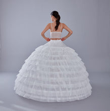 Load image into Gallery viewer, White Petticoat for Wedding Dress, 10 Hoop Bridal Underskirt, Ball Gown Crinoline, Plus Size Petticoat for Prom &amp; Costume