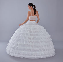 Load image into Gallery viewer, White Petticoat for Wedding Dress, 10 Hoop Bridal Underskirt, Ball Gown Crinoline, Plus Size Petticoat for Prom &amp; Costume
