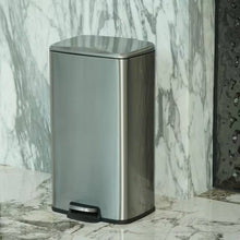 Load image into Gallery viewer, 8-Gallon Stainless Steel Kitchen Trash Can with Step-on Lid