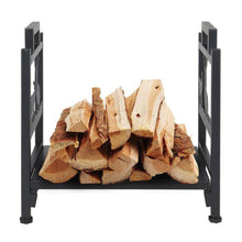 Load image into Gallery viewer, 1.5 Ft. Black Metal Firewood Log Rack with Deer Pattern