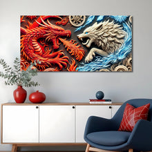 Load image into Gallery viewer, 3D Dragon and Wolf Wall Art V
