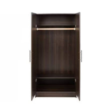 Load image into Gallery viewer, Bedroom Armoire Wardrobe Cabinet Closet with Hanging Rail in Brown Wood Finish