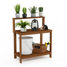 Load image into Gallery viewer, Solid Meranti Wood Outdoor Garden Potting Bench Table with Bottom Shelf