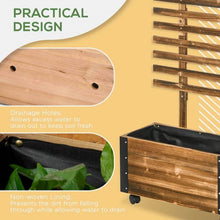 Load image into Gallery viewer, Farmhouse Rustic Wooden Raised Garden Bed Planter with Trellis on Wheels