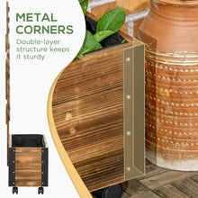 Load image into Gallery viewer, Farmhouse Rustic Wooden Raised Garden Bed Planter with Trellis on Wheels