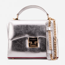 Load image into Gallery viewer, The Ege Silver Leather Handbag