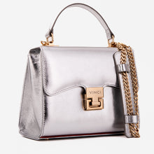 Load image into Gallery viewer, The Ege Silver Leather Handbag