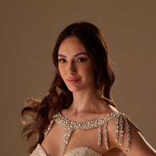 Load image into Gallery viewer, Elegant Crystal Shoulder Necklace - Bridal Shoulder Body Jewelry