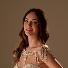 Load image into Gallery viewer, Elegant Crystal Shoulder Necklace - Bridal Shoulder Body Jewelry