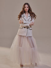 Load image into Gallery viewer, Elegant Double Tulle Skirt , Double Layer  Soft White Tulle Skirt for Women, Sheer Maxi Overskirt