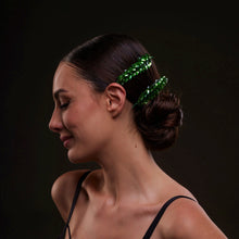 Load image into Gallery viewer, Elegant Green Crystal 2-Piece Hair Comb Set