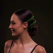 Load image into Gallery viewer, Elegant Green Crystal 2-Piece Hair Comb Set