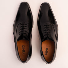 Load image into Gallery viewer, The Royal Hand Craft Black Patent Leather Plain Toe Oxford Men Shoe